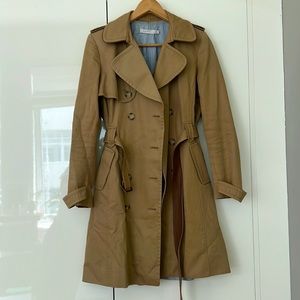 Sandro tan cotton trench coat sz 6